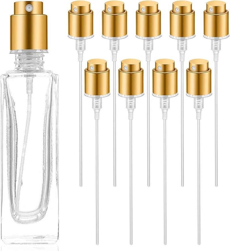 13 مم مشبك ذهبي بلاستيكي مضخة بخاخ عطر 10 قطع لزجاجات السفر القابلة لإعادة التعبئة DIY - Image 1